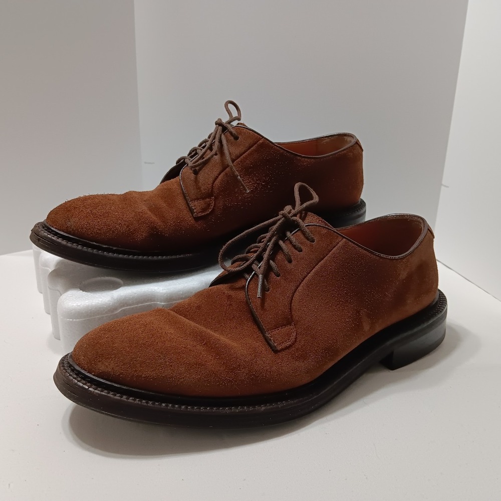 Mr P.‎ MPF002 Brown Suede Derby Shoes Men's Size 7 Made in Italy Dress Casual